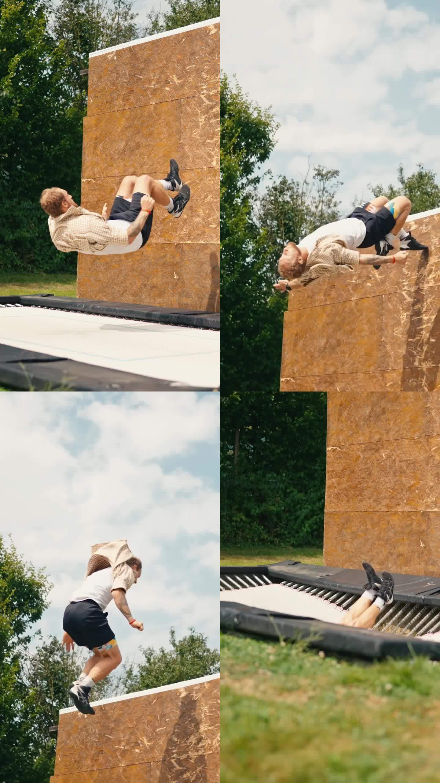 蹦床运动员高高翻飞,高潮迭起 蹦床运动员高高翻飞,高潮迭起